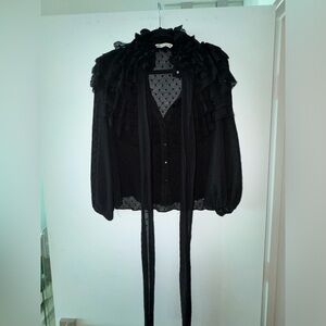 Zara Black Sheer Blouse